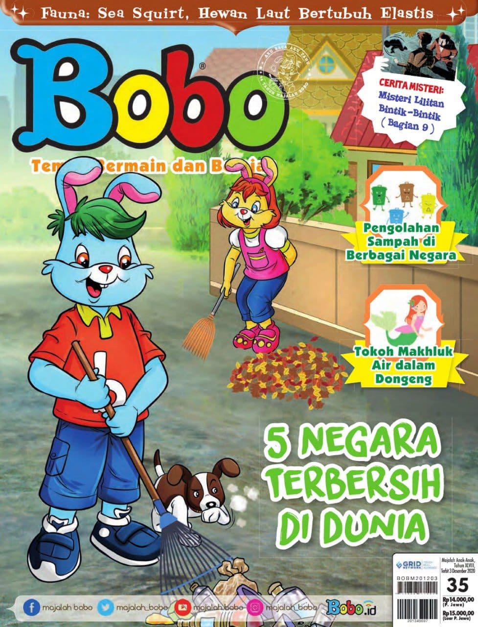 Sampul Majalah Bobo - 5 Negara Terbersih Di Dunia