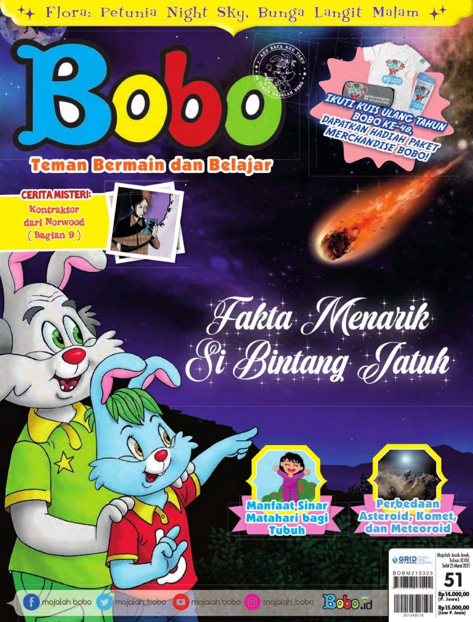 Sampul Majalah Bobo - Fakta Menarik Bintang Jatuh